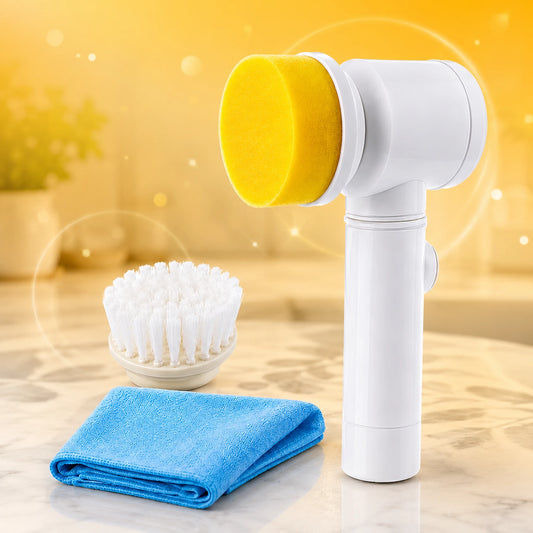 ✨ Ultimate Electric Spin Scrubber | Rechargeable Cordless Cleaner with 5 Precision Brush Heads